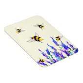 Frühlingsblumen und fliegende Bienen-Magnet Magnet (Rechte Seite)