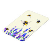 Frühlingsblumen und fliegende Bienen-Magnet Magnet (Linke Seite)