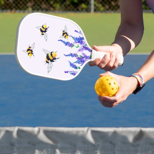 Frühlingsblumen und fliegende Bienen Pickleball Pa Schläger (InSitu)