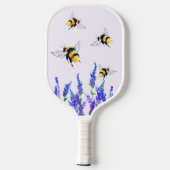 Frühlingsblumen und fliegende Bienen Pickleball Pa Schläger (Rückseite)