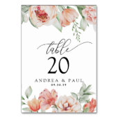 Frühlingsblumen und Grüne Hochzeit Tischnummer (Rückseite)