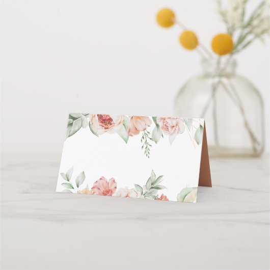 Frühlingsblumen und Grünpflanzen nach Maß Platzkarte (Vorderseite)