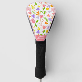 Frühlingsblumen und Herz Damen Golf Headcover