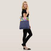 Frühlingsblumen und Jeans Tasche (Am Model)