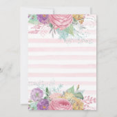 Frühlingsblumen und Kaninchen 1. Geburtstag Einladung (Rückseite)