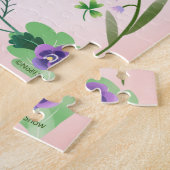 Frühlingsblumen und Kaninchen, die springen | Puzzle (Seite)