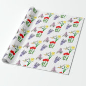 Frühlingsblumen und Kolibri  Geschenkpapier (Ungerollt)