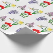 Frühlingsblumen und Kolibri  Geschenkpapier (Ecke)