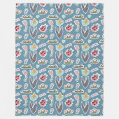 Frühlingsblumen und Ladybug Muster Fleecedecke (Vorderseite)