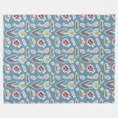 Frühlingsblumen und Ladybug Muster Fleecedecke (Vorderseite (Horizontal))
