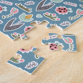 Frühlingsblumen und Ladybug Muster Puzzle (Seite)