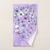 Frühlingsblumen und Lila Set für das Badehandtuch (Handtuch)