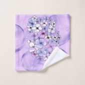 Frühlingsblumen und Lila Set für das Badehandtuch (Waschlappen)