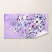 Frühlingsblumen und Lila Set für das Badehandtuch (Handtuch)