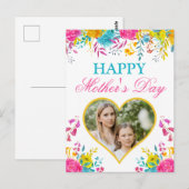 Frühlingsblumen und Muttertag im Herzen Postkarte (Vorne/Hinten)