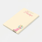 Frühlingsblumen und Regenstiefel Post-it Klebezettel (angewinkelt)
