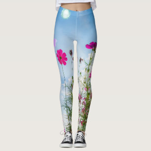 Frühlingsblumen und Schmetterling Leggings