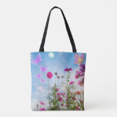 Frühlingsblumen und Schmetterling Tasche (Rückseite)