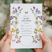 Frühlingsblumen und Schmetterlinge Babydusche