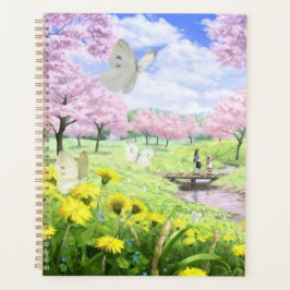 Frühlingsblumen und Schmetterlinge Planer