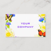 Frühlingsblumen und Schmetterlinge Visitenkarte (Vorderseite)