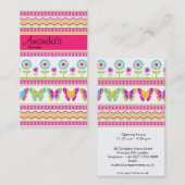 Frühlingsblumen und Schmetterlinge Visitenkarte (Vorne/Hinten)