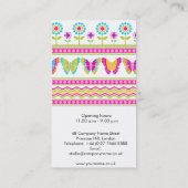 Frühlingsblumen und Schmetterlinge Visitenkarte (Rückseite)