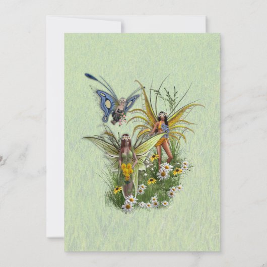 Frühlingsblumen und Schmetterlingsfrüchte Einladung (Rückseite)