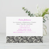 Frühlingsblumen und Zebra-Party Einladungen (Stehend Vorderseite)