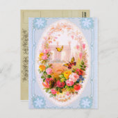 Frühlingsblumen Vintage Postkarte (Vorne/Hinten)