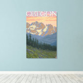 Frühlingsblumen - Vintage Travel Poster Leinwanddruck (Insitu (Holzboden))