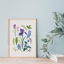 Frühlingsblumen Vintager Stil Poster