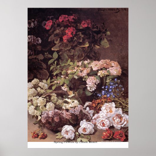 Frühlingsblumen von Claude Monet Poster (Vorne)