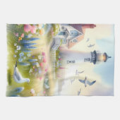 Frühlingsblumen von Lighthouse Coastal Hütte Geschirrtuch (Horizontal)