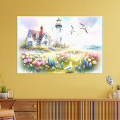 Frühlingsblumen von Lighthouse Coastal Hütte Leinwanddruck (Insitu (Wohnzimmer))