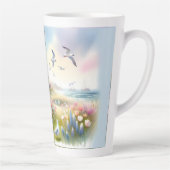 Frühlingsblumen von Lighthouse Coastal Hütte Milchtasse (Rechts)