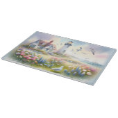 Frühlingsblumen von Lighthouse Coastal Hütte Schneidebrett (Ecke)