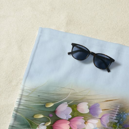 Frühlingsblumen von Lighthouse Coastal Hütte Strandtuch (Beispiel)