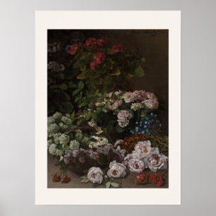Frühlingsblumen von Monet - Vintage-Blumenstrauß-K Poster