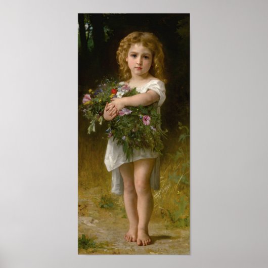 Frühlingsblumen von William Bouguereau Poster (Vorne)