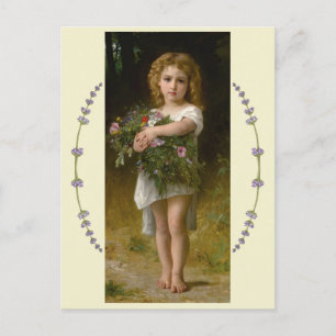 Frühlingsblumen von William Bouguereau Postkarte