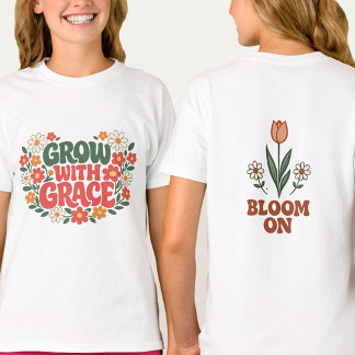 Frühlingsblumen Wachsen Mit Anmut Retro T-Shirt