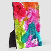 Frühlingsblumen Wasserfarbe abstrakte Kunst Fotoplatte (Seite)