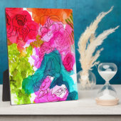 Frühlingsblumen Wasserfarbe abstrakte Kunst Fotoplatte (Seite)