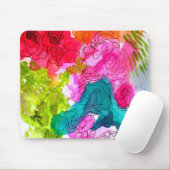 Frühlingsblumen Wasserfarbe abstrakte Kunst Mousepad (Mit Mouse)