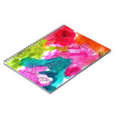 Frühlingsblumen Wasserfarbe abstrakte Kunst Notizblock (Linke Seite)