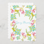 Frühlingsblumen Wasserfarbe Einladung (Vorne/Hinten)