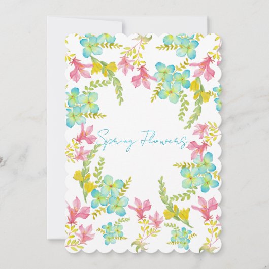 Frühlingsblumen Wasserfarbe Einladung (Vorderseite)