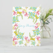 Frühlingsblumen Wasserfarbe Einladung (Stehend Vorderseite)