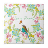 Frühlingsblumen Wasserfarbe Fliese (Vorderseite)